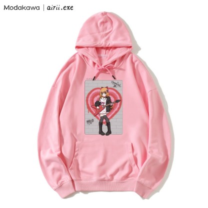 MODAKAWA X airii.exe CHEMICAL ギターガール レタープリントModakawaルーズパーカー - Pink - 5XL - image 3