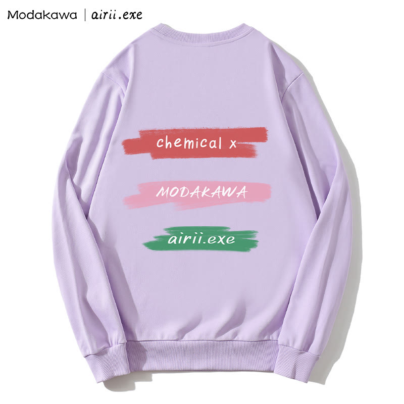MODAKAWA X airii.exe CHEMICAL ギターガール レタープリント ラウンドカラー スウェットシャツ - image 2