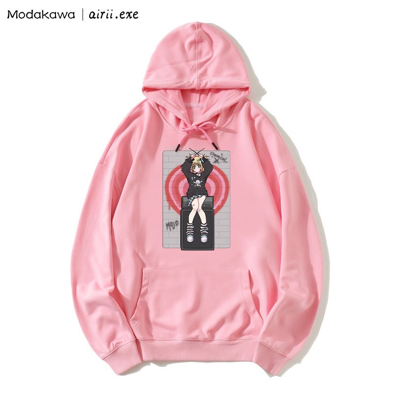 MODAKAWA X airii.exeケミカルガールレタープリントModakawaルーズパーカー - Pink - 5XL - image 3