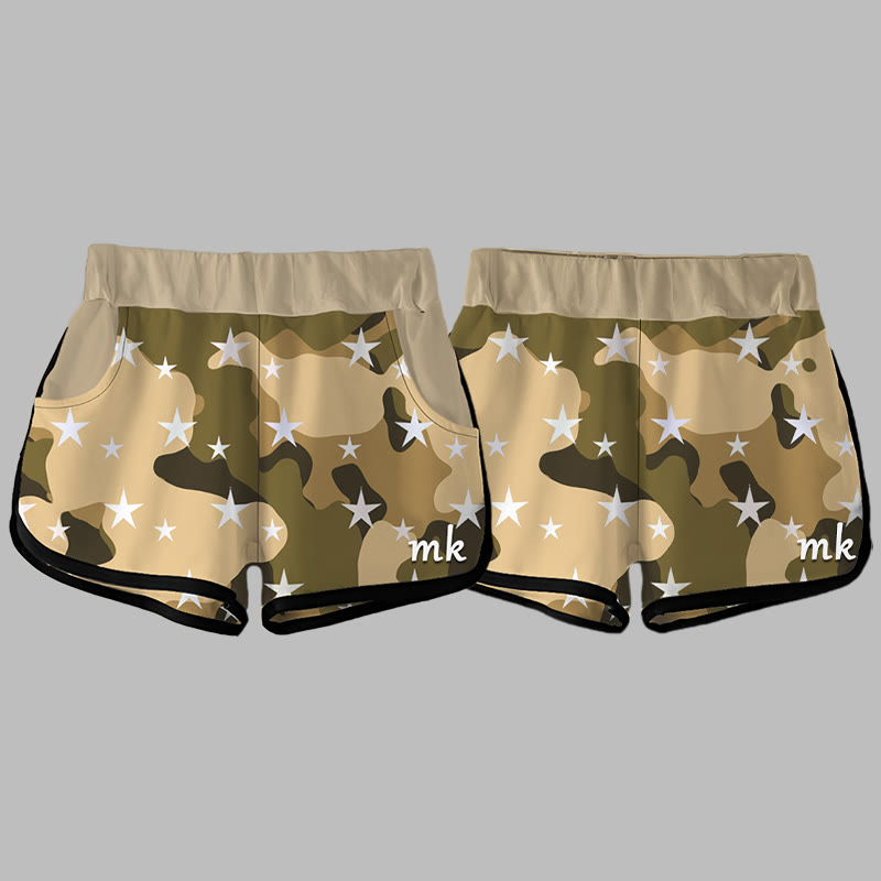 カモフラージュスターレタープリント MODAKAWA ショートパンツ - Yellow - 5XL - image 2