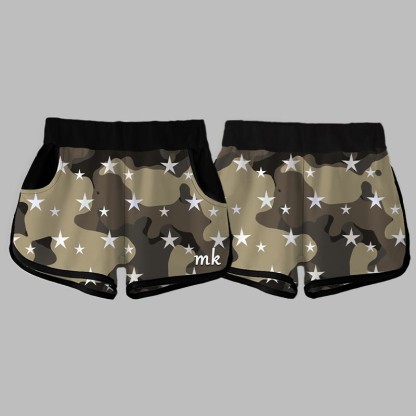 カモフラージュスターレタープリント MODAKAWA ショートパンツ - Green - 5XL - image 3