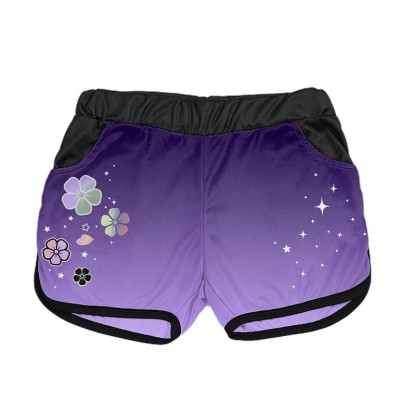 グラデーションフラワースタープリントModakawaショートパンツ - Purple - 3XL - image 2