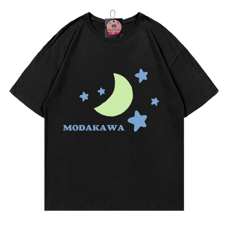 月星文字プリントModakawaTシャツ - Black - 5XL - image 1
