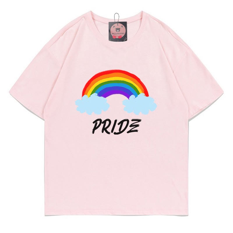 PRIDE レインボープリントModakawaTシャツ - Pink - 5XL - image 3