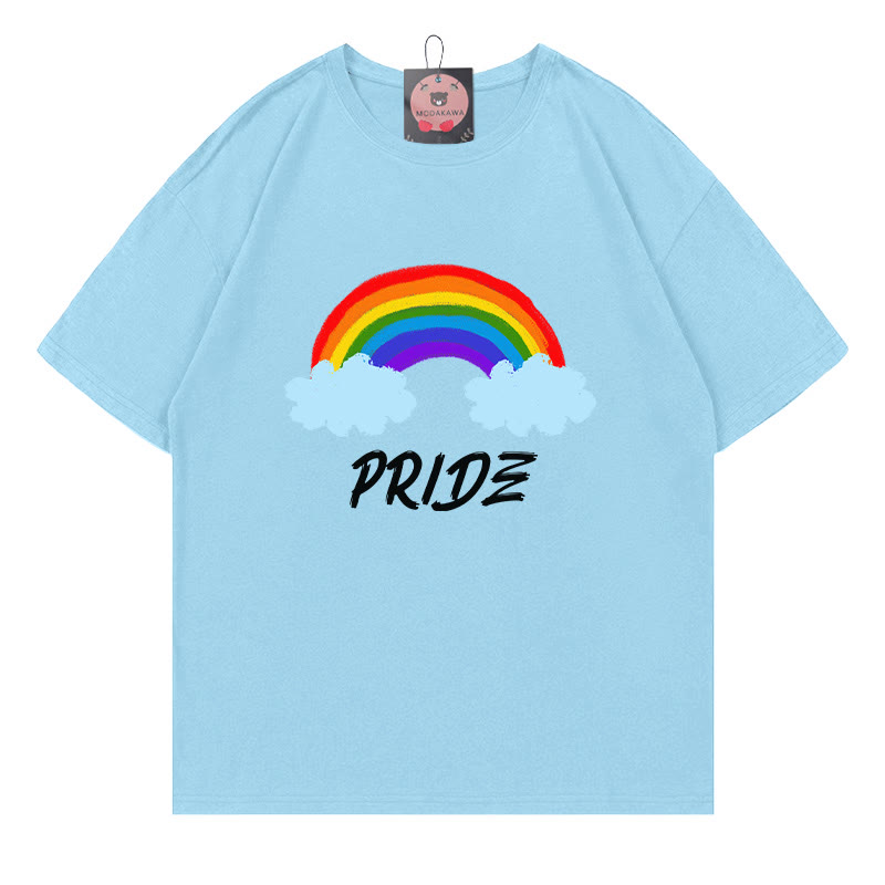 PRIDE レインボープリントModakawaTシャツ - Blue - 5XL - image 1