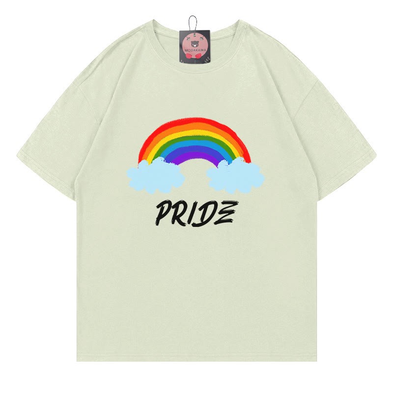 PRIDE レインボープリントModakawaTシャツ - Green - 5XL - image 4