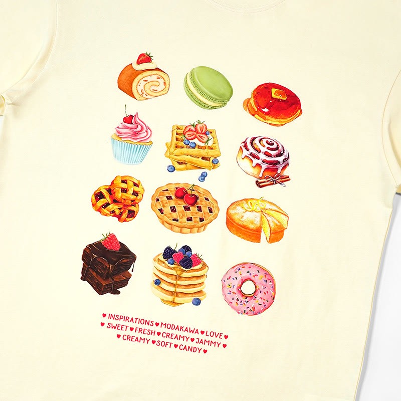 ケーキプリント100%綿ModakawaTシャツ - image 2