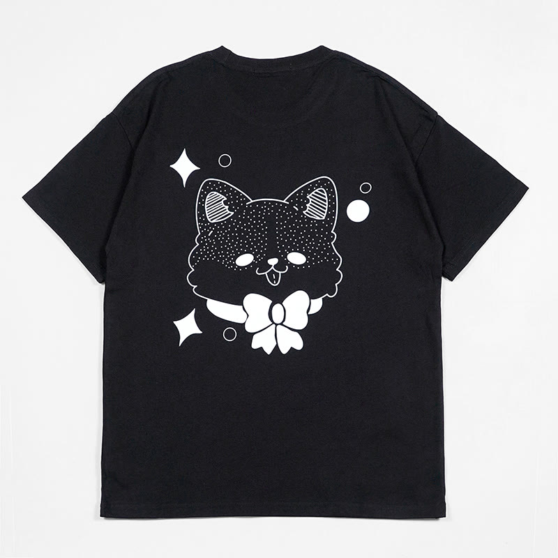 ガールフレンド ボーイフレンド キテ​​ィプリント100%綿ModakawaTシャツ - image 3