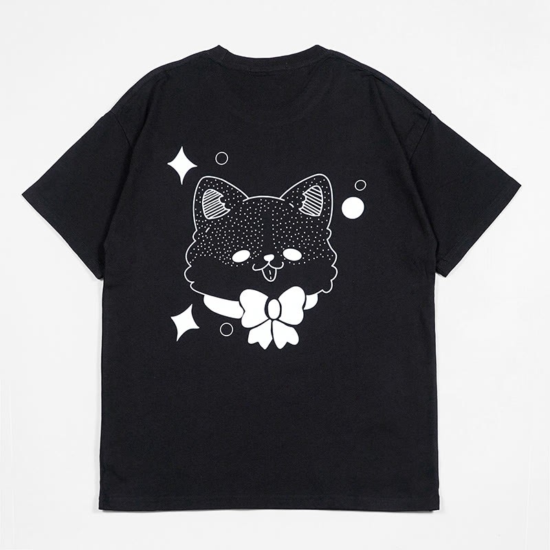 ガールフレンド ボーイフレンド キテ​​ィプリント100%綿ModakawaTシャツ - image 3