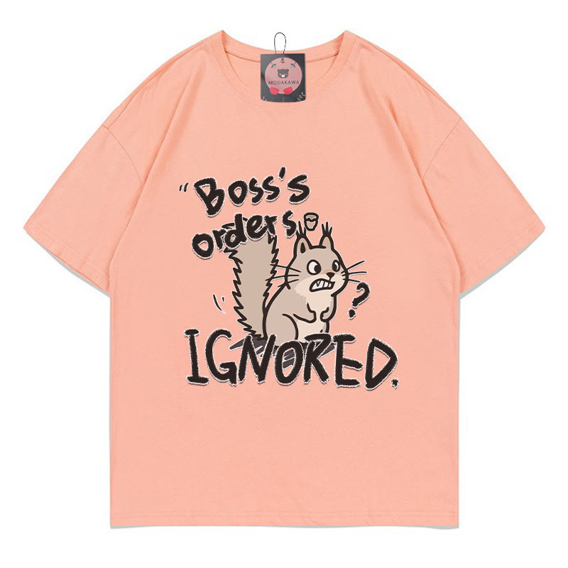 BOSS'S ORDERS IGNOREDリス文字プリントModakawaTシャツ - Peach - 5XL - image 2