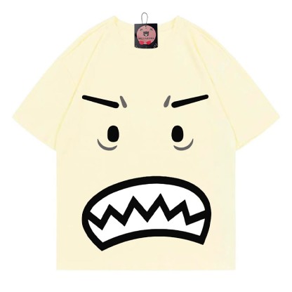 怒りの表情プリントModakawaTシャツ - Apricot - 5XL - image 1