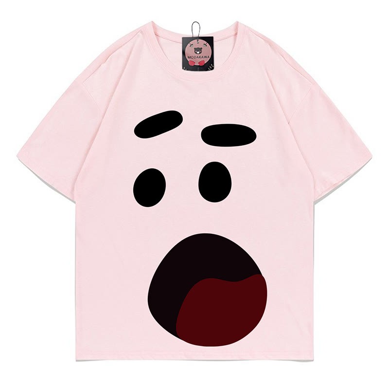 ショックフェイスプリントModakawaTシャツ - Pink - 5XL - image 4