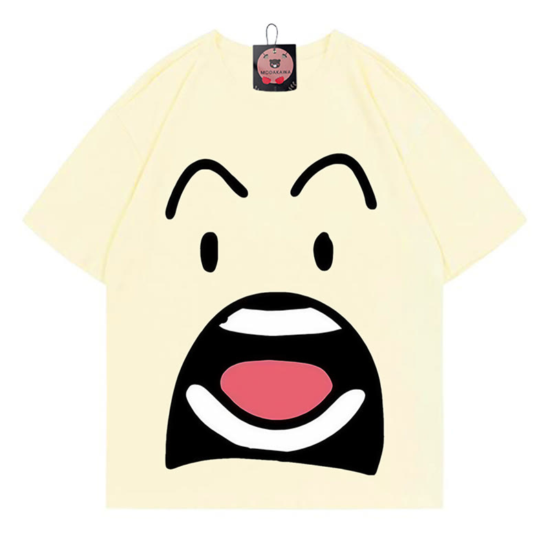 ショックフェイスプリントModakawaTシャツ - Apricot - 5XL - image 2