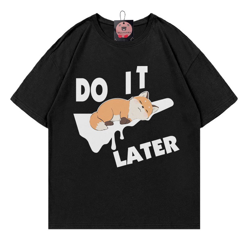 DO IT LATER スリーピングフォックスプリントModakawaTシャツ - Black - 5XL - image 2