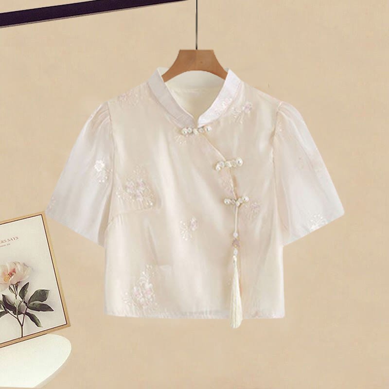 ヴィンテージバックルタッセルトップとルーズショーツの2ピースセット - image 3