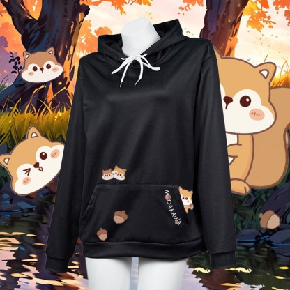 グラデーションリスレタープリントModakawaカワルーズパーカー - Black - 8XL - image 2