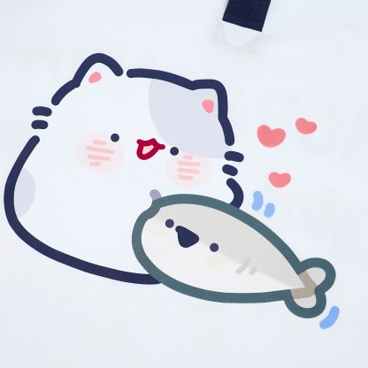 MODAKAWA X gud_doodleキティフィッシュレタープリント ポロシャツ - image 2