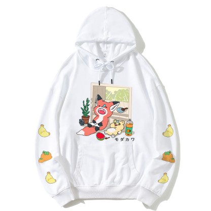 ナッピングアニマルズレタープリントModakawaカワルーズパーカー - White - 5XL - image 6