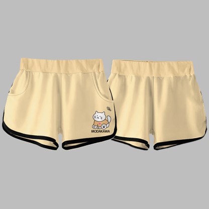 Modakawaカワキティレタープリントカジュアルショートパンツ - image 3