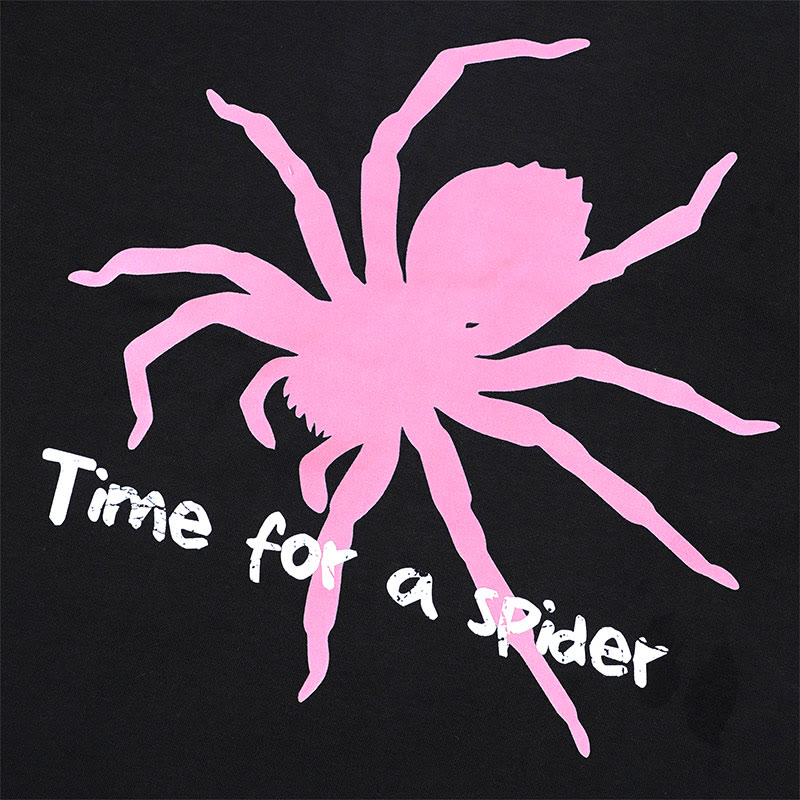 TIME FOR A SPIDER スパイダープリント100%綿ModakawaTシャツ - image 2