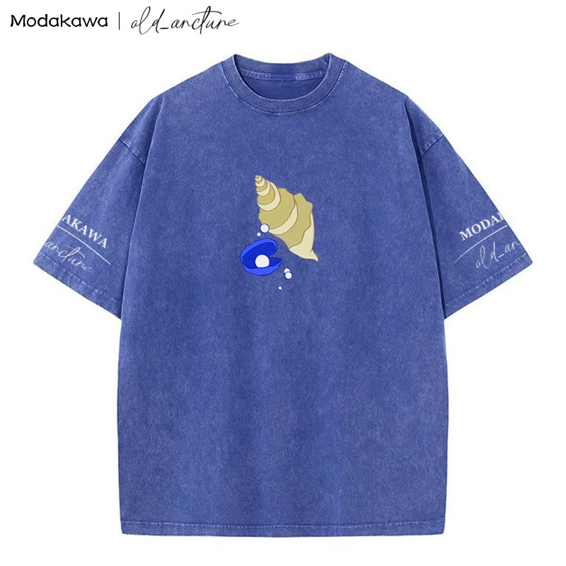 MODAKAWA X old_arcture ブロンドの女の子が髪をブラッシングするシェルプリント ヴィンテージウォッシュTシャツ - image 1