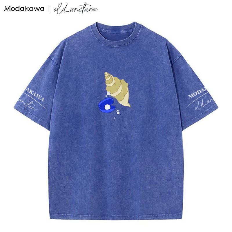 MODAKAWA X old_arcture ブロンドの女の子が髪をブラッシングするシェルプリント ヴィンテージウォッシュTシャツ - image 1
