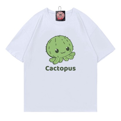 CACTOPUS サボテン タコ プリントModakawaTシャツ - White - 5XL - image 3