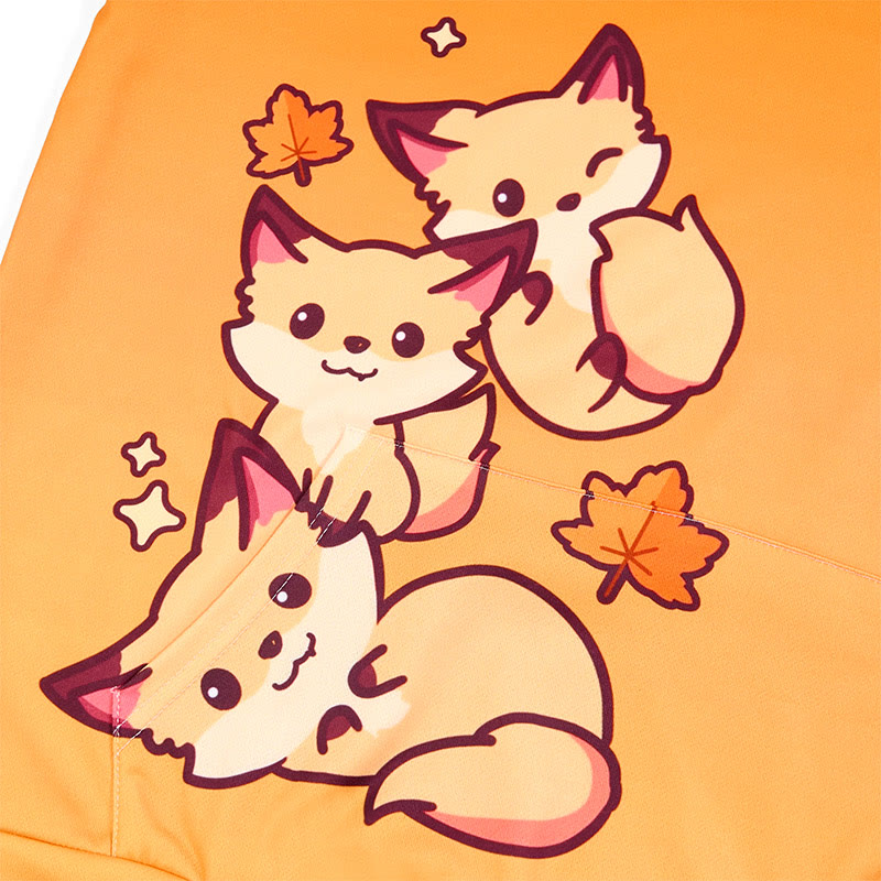 Modakawaグラデーションフォックスレタープリントルーズパーカー - image 2