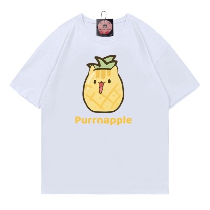 PURRNAPPLE パープルパイナップルプリントModakawaTシャツ - White - 5XL - image 2
