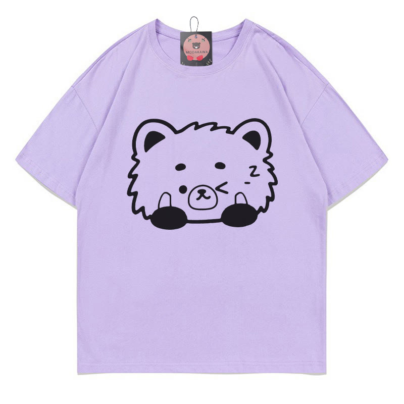 クマプリントTシャツ - Purple - 5XL - image 2