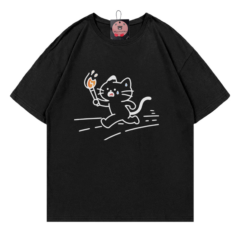 ランニングキティプリントTシャツ - Black - 5XL - image 2