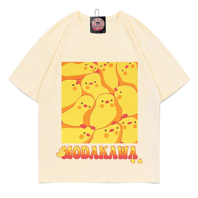 クラウデッド・チックス レタープリントModakawaTシャツ - Apricot - 5XL - image 1
