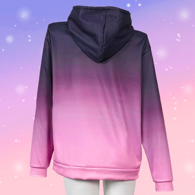 Modakawaグラデーション キティ レタープリント ルーズ パーカー - image 6