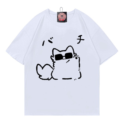 メガネキティプリントTシャツ - White - 5XL - image 1