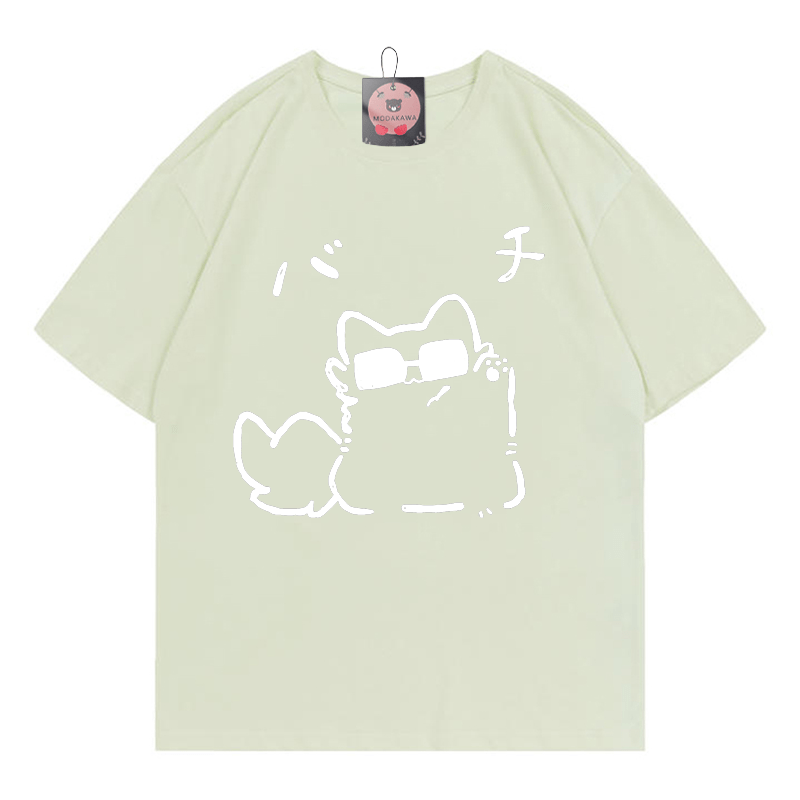 メガネキティプリントTシャツ - Green - 5XL - image 4
