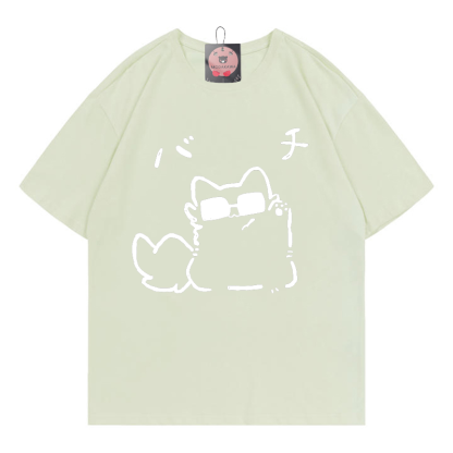 メガネキティプリントTシャツ - Green - 5XL - image 4