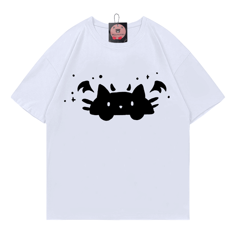 デビルキティプリントTシャツ - White - 5XL - image 1