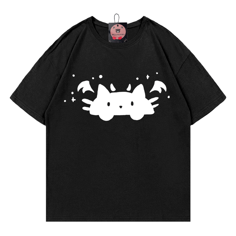 デビルキティプリントTシャツ - Black - 5XL - image 2