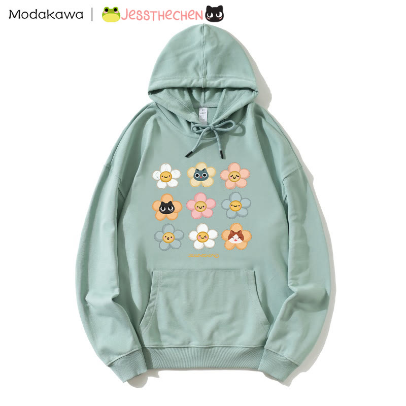 MODAKAWA X jessthechen フラワーキティプリント ルーズパーカー - Green - 5XL - image 1
