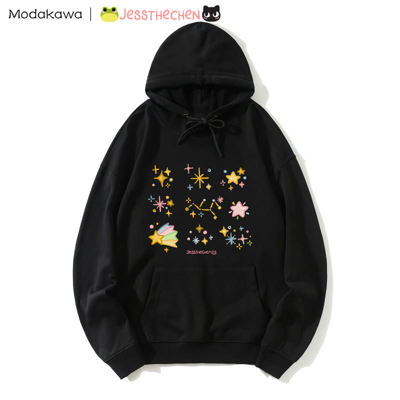 MODAKAWA X jessthechen スタープリント ルーズパーカー - Black - 5XL - image 1