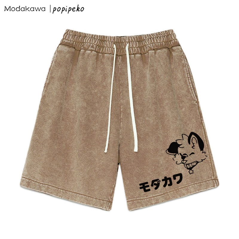 MODAKAWA × popipeko パピーレタープリント ヴィンテージウォッシュドショーツ - Brown - 3XL - image 2