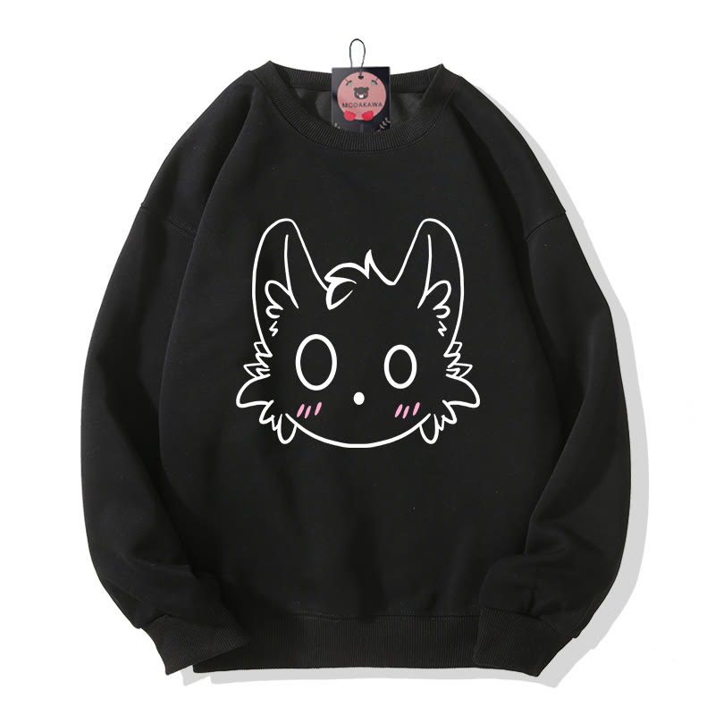 リトルモンスタープリント ラウンドカラー スウェットシャツ - Black - 5XL - image 1
