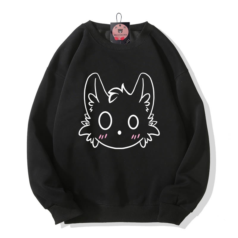 リトルモンスタープリント ラウンドカラー スウェットシャツ - Black - 5XL - image 1