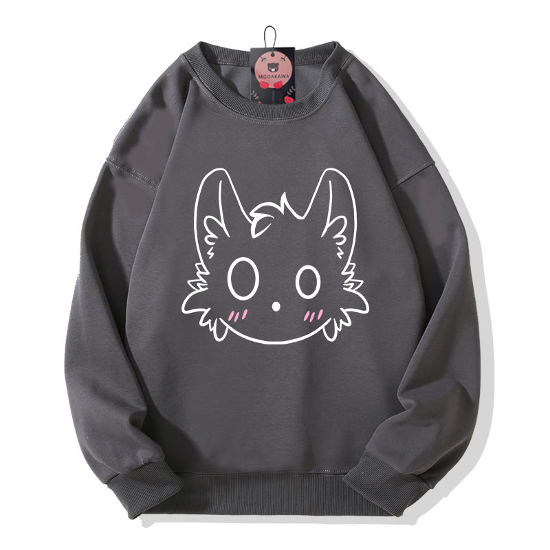 リトルモンスタープリント ラウンドカラー スウェットシャツ - Dark Grey - 5XL - image 2