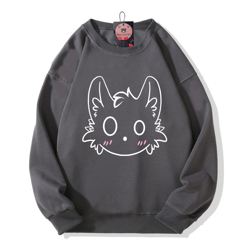 リトルモンスタープリント ラウンドカラー スウェットシャツ - Dark Grey - 5XL - image 2