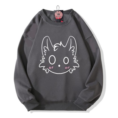 リトルモンスタープリント ラウンドカラー スウェットシャツ - Dark Grey - 5XL - image 2