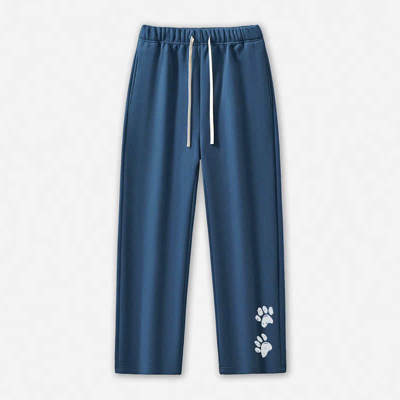 足跡プリントカジュアルパンツ - ダークブルー - 5XL - image 2