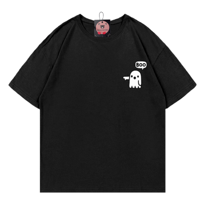 ゴーストプリントTシャツ - Black - 5XL - image 1