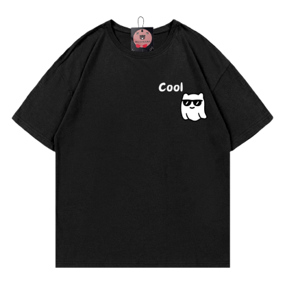 ゴーストプリントTシャツ - 黒 - 5XL - image 1
