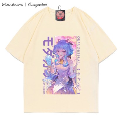 MODAKAWA × orangesekaii ganyuhires プリントTシャツ - Apricot - 5XL - image 2